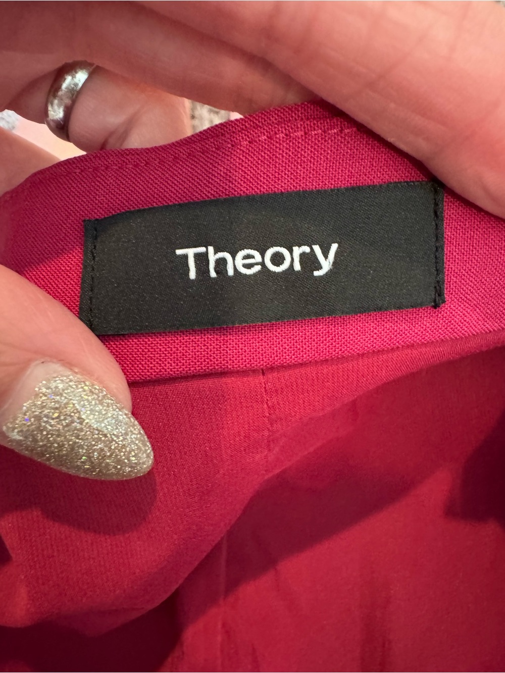 Theory Isita Wild Pink Fuchsia Blazer Open Front 2 $495 - Picture 6 of 10